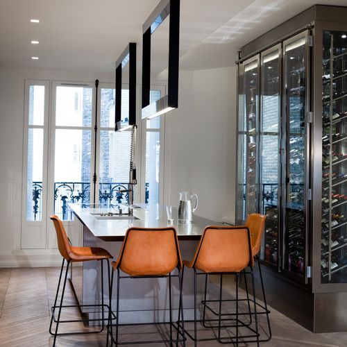 Freistehender Weinkühlschrank - APPARTEMENT B  - PROVINTECH - Edelstahl / Glas / verglast