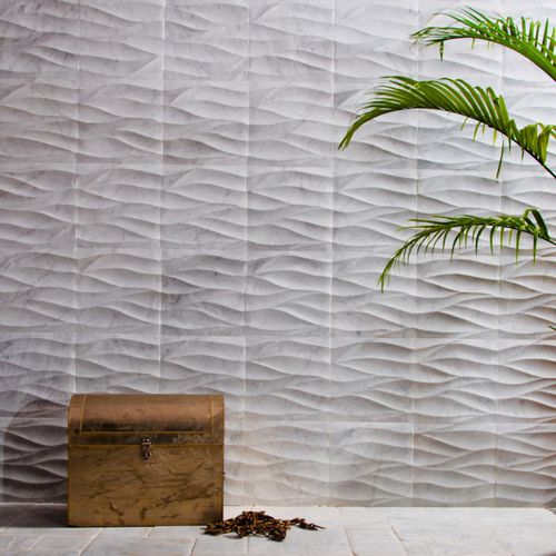 Natursteinfliesen - AMBRA BIANCO CARRARA - ARTISTIC TILE - 3D / für den Innenraum / Wand