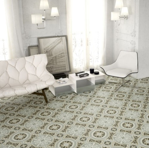 Feinsteinzeugfliesen - HYDRAULIC GREY - ARTISTIC TILE - poliert / für den Innenraum / bodenstehend