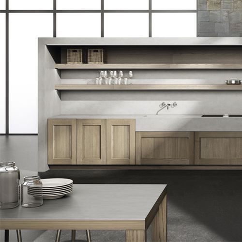 Moderne Küche - TIMELESS CASTAÑER FERNOR - MUEBLES DOCA - Holzfurnier / Glas / Stein