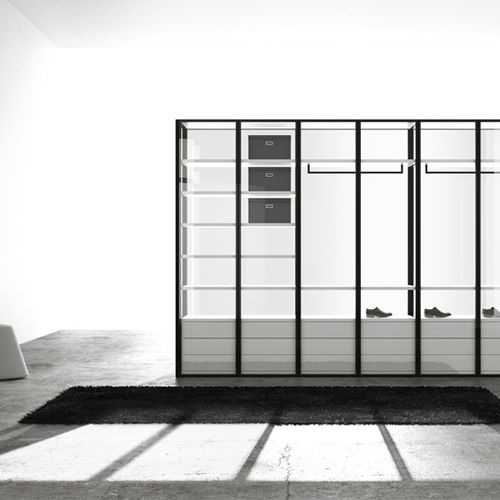Moderner Kleiderschrank - LEACH TRANSPARENTE  - MUEBLES DOCA - lackiertes Holz / Glas / Metall