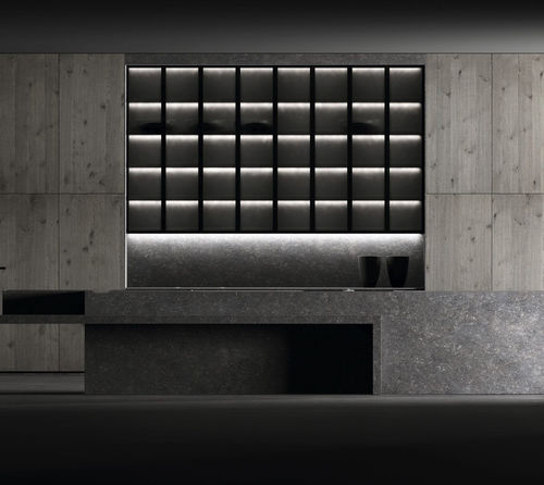 Moderne Küche - LUXURY ARGUS  - MUEBLES DOCA - Holzfurnier / Stein / Kochinsel