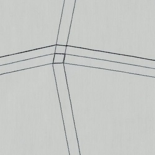 Vorhangstoff - KAJAK - KVADRAT - geometrisches Muster / Baumwolle / bestickt