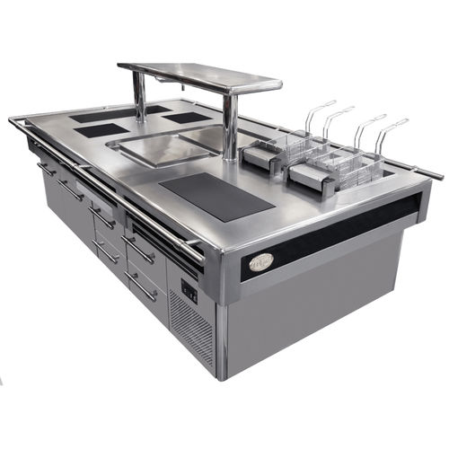 Edelstahl-Profiküche - ELITE - CAPIC - Modul / mit Griffen