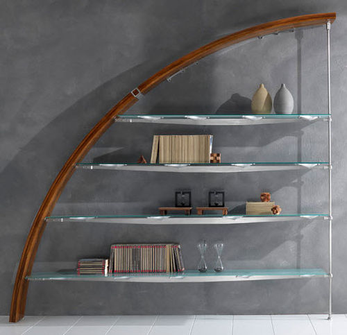 Wandmontiertes Regal - AURORA - LA CITTA' - originelles Design / Holz / Glas