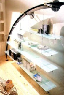 Wandmontiertes Regal - REX - LA CITTA' - originelles Design / Metall / Glas