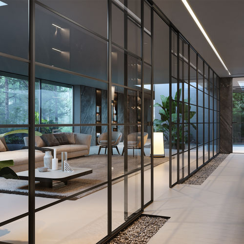 Tür für Innenbereich - G-Like Line 1VL - GIDEA - Glas / Aluminium / Schiebe