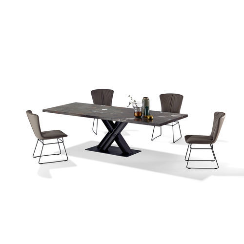 Industriedesign-Esstisch - VICTOR - DRAENERT - Eiche / Nussbaum / Naturstein