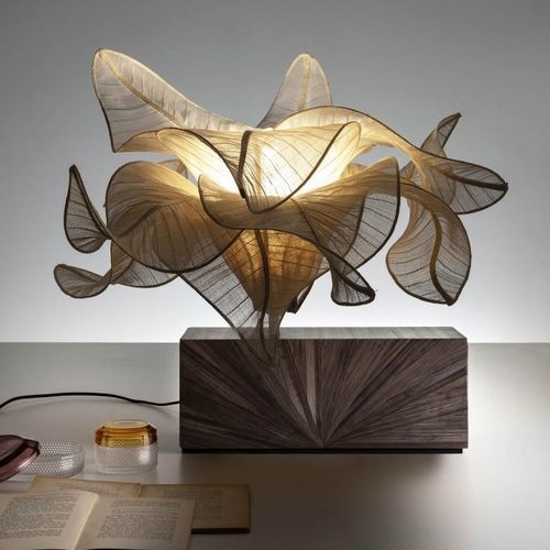 Tischlampe - Aurizia - LAURAMERONI - Holz / Stroh / modern