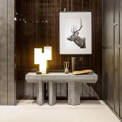 Moderner Konsolentisch - Imperfetto  - LAURAMERONI - lackiertes Holz / gestrichenes Holz / Marmor