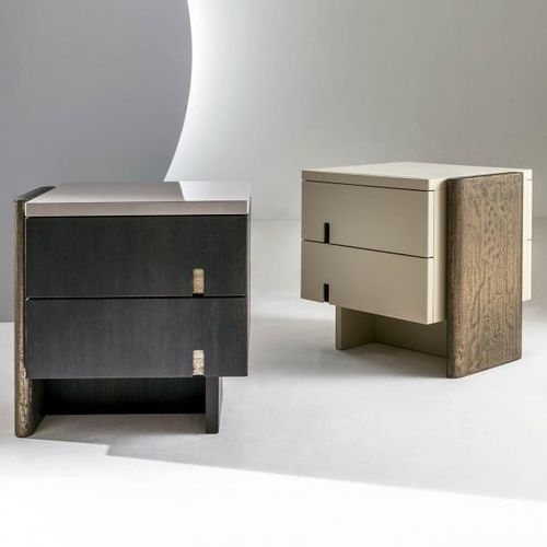 Moderner Nachttisch - Outfit  - LAURAMERONI - lackiertes Holz / gebeiztes Holz / Gestell aus Holz