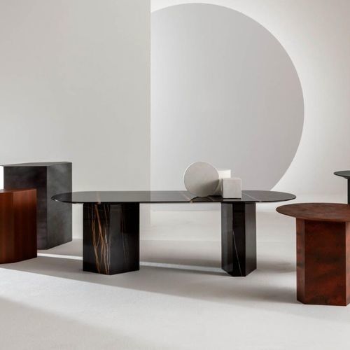 Moderner Couchtisch - Imperfetto  - LAURAMERONI - Holz / Marmor / Gestell aus Holz