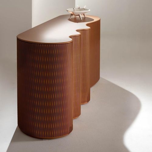Moderner Konsolentisch - Infinity  - LAURAMERONI - gestrichenes Holz / Gestell aus gestrichenem Holz / gebogen
