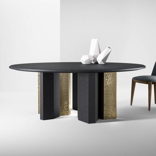 Moderner Tisch - Imperfetto - LAURAMERONI - Holz / Marmor / Gestell aus getöntem Holz