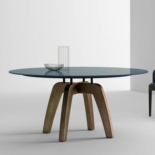 Moderner Tisch - Feel  - LAURAMERONI - lackiertes Holz / Marmor / Gestell aus Massivholz