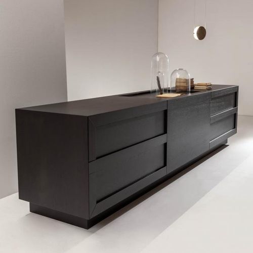 Modernes Sideboard - ML 23 - LAURAMERONI - Holz / mit Schubladen / schwarz