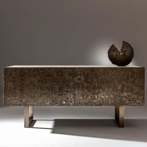 Sideboard mit hohen Beinen - Corteccia  - LAURAMERONI - modern / Eiche / Metall