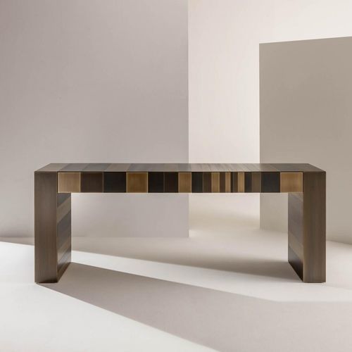 Bodenstehender Schreibtisch - ST 50 - LAURAMERONI - modern / Holz / Metall