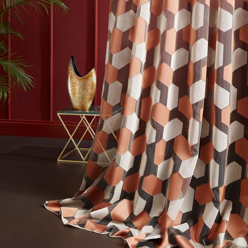 Vorhangstoff - ANAHI  - Fischbacher 1819 - geometrisches Muster / Polyester / Trevira CS®