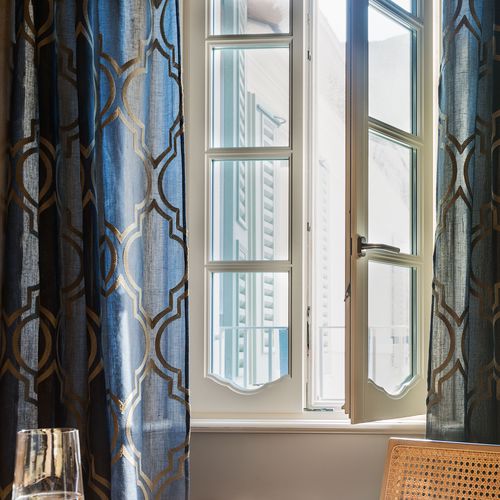 Vorhangstoff - SPELLO - Fischbacher 1819 - Motiv / Polyester / Leinen