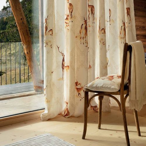Vorhangstoff - ALPINA  - Fischbacher 1819 - Tiermuster / Polyester / Trevira CS®