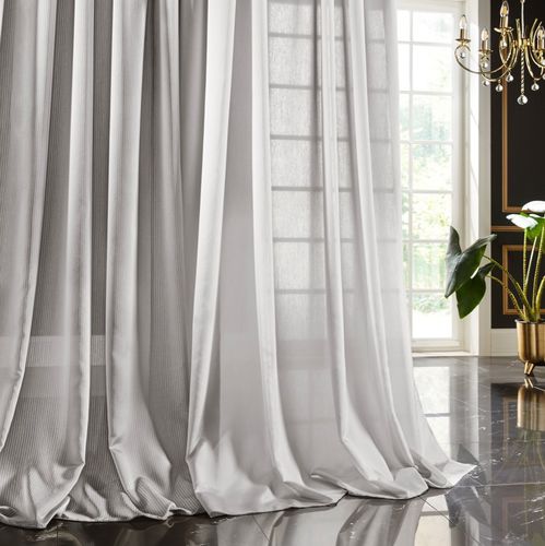 Streifenmuster-Gardine - SYMPHONY STRIPE - Fischbacher 1819 - Viskose / Seide / Polyester