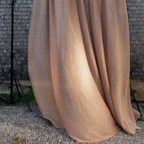 Einfarbige Gardine - LADINA - Fischbacher 1819 - Leinen / Polyester / waschbar