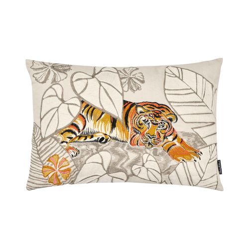 Rechteckiges Kissen - DAWON  - Fischbacher 1819 - Blumenmotiv / Tiermuster / für Privatgebrauch