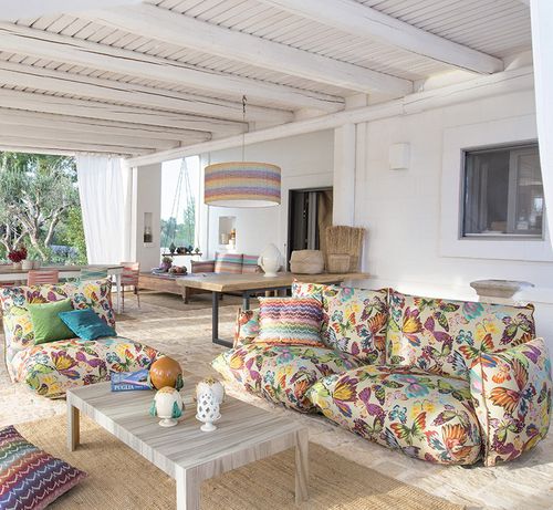 Möbelstoff - SUMMER VANESSA - MISSONI HOME - schillerndes Motiv / Jacquard