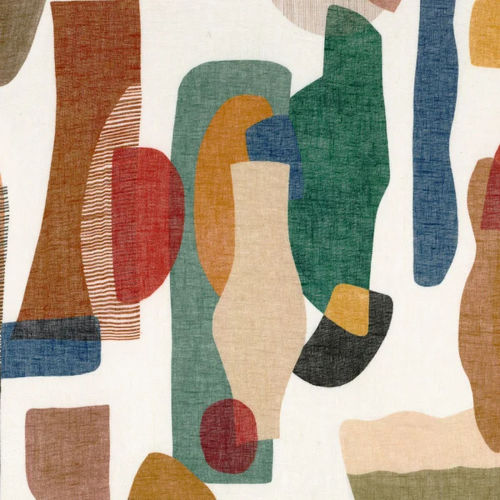 Vorhangstoff - MACHAYA PRINT  - CASAMANCE - Motiv / Leinen / Segeltuch