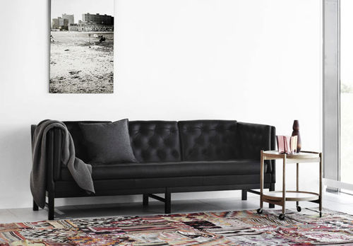 Modernes Sofa - EJ 315 - Erik Jørgensen - Stoff / Leder / mit abnehmbarem Kissen