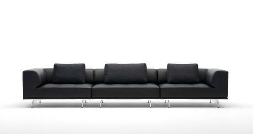 Modernes Sofa - DELPHI : EJ 450 - Erik Jørgensen - Stoff / Leder / braun