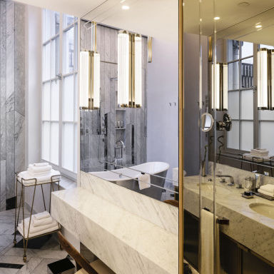 Wandmontierter Spiegel - MIROX MNGE - AGC Glass Europe - modern / rechteckig / Edelstahl
