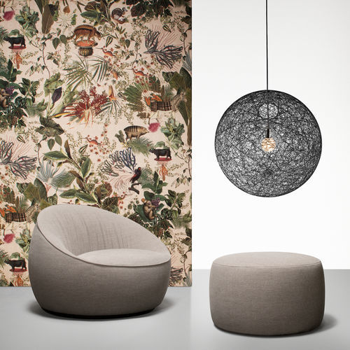 Modernes Sitzkissen - Pooof - moooi - Stoff / rund / Polster