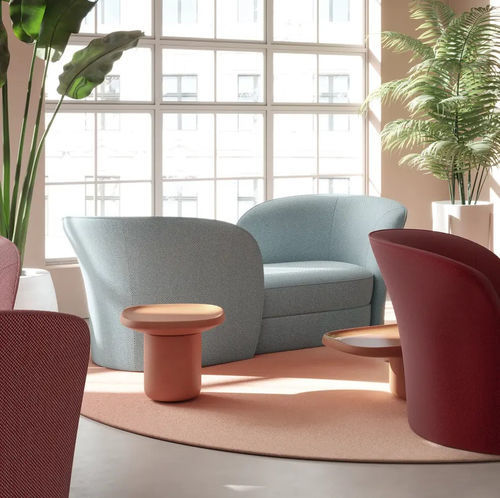 Modernes Sofa - Aldora Vis a Vis - moooi - Stoff / Leder / mit Armlehnen
