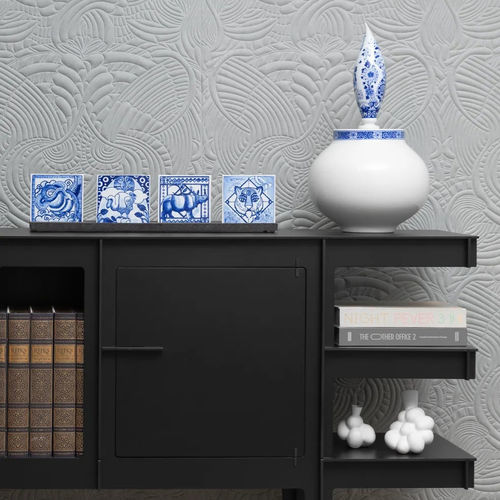 Steingutfliesen - Extinct Animals Decorative Tile - moooi - handgemalt / für den Innenraum / Wand