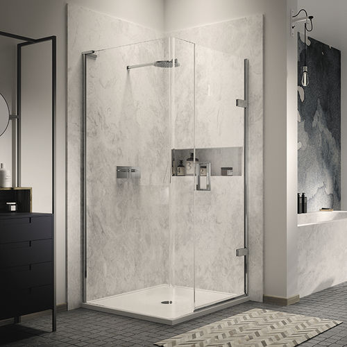 Einflügelige Duschwand - EWCL - matki showering - gebogen / für Eckeinbau / Hartglas
