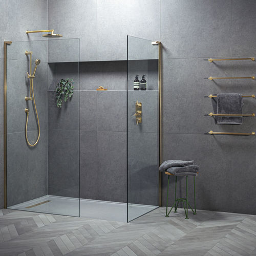 Festinstallierte Duschwand - EWP - matki showering - für Eckeinbau / Hartglas / für professionellen Gebrauch