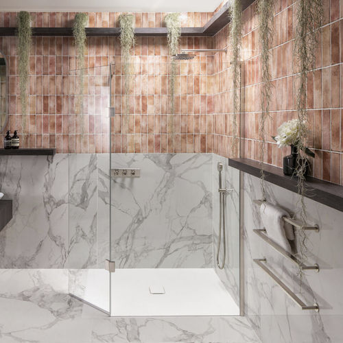Glas-Duschkabine - EWPH - matki showering - mit Pendeltür / für Eckeinbau / für Privatgebrauch