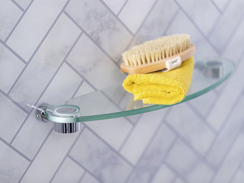 Wandmontiertes Regal - EXCSHELF - matki showering - modern / Chrom / Glas