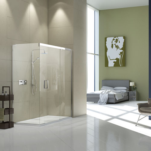 Schiebeduschwand - EPSC - matki showering - für Eckeinbau / für Eckeinbau / Hartglas
