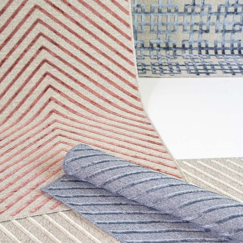 Moderner Teppich - ANGULAR - GANCEDO - geometrisches Muster / Wolle / Viskose