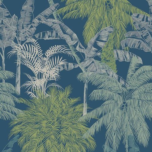 Moderne Tapete - PALMS TURQUESA - Coordonné - Vinyl / Naturmotiv / Tapetenoptik
