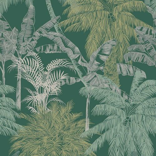 Moderne Tapete - PALMS ESMERALDA - Coordonné - Vinyl / Naturmotiv / Tapetenoptik