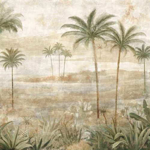Moderne Tapete - Draa Palms Leaves - Coordonné - Stoff / Motiv / grün