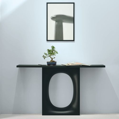 Moderner Konsolentisch - HOLO - Kristalia - Massivholz / Glas / aus Laminam
