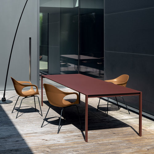 Moderner Tisch - THIN-K - Kristalia - Holz / Glas / Aluminium