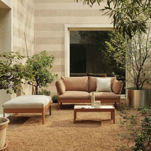 Modernes Sofa - ALUALU - Kristalia - für Außenbereich / Stoff / mit Armlehnen