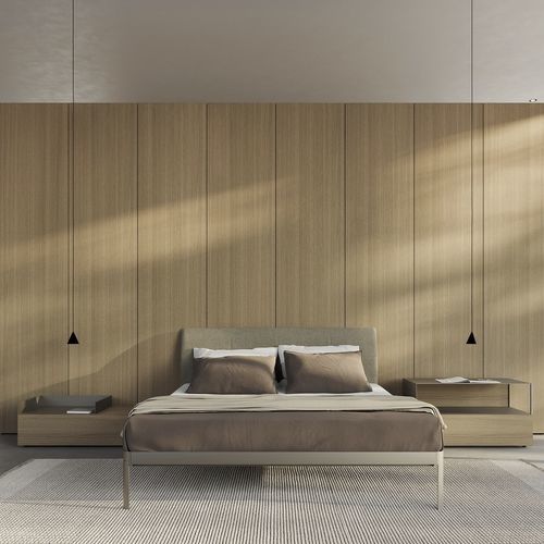Doppelbett - ALUALU - Kristalia - Einpersonen / modern / Kopfteil