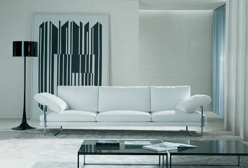 Modernes Sofa - METROPOLY - CasaDesùs - Leder / weiß / 3 Plätze